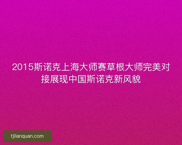 2015斯诺克上海大师赛草根大师完美对接展现中国斯诺克新风貌